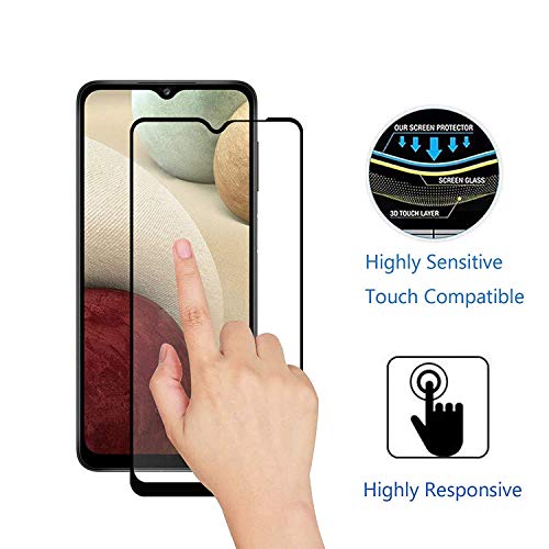 Image of Screen Protector for Samsung Galaxy M12 (Black) Tempered Glass Edge-to-Edge Screen Protector With Installation Kit