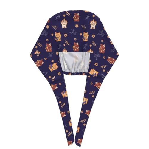 Image of Surgical Caps Men Women, Scrub Cap with Sweatband Adjustable | Tie Back Nurse Cap, Nursing Breathable Working Hat, Scrub Cap, Medical Hats