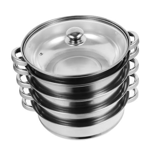 Garneck Vaporera Inoxidable Multifuncional de Olla de Sopa Práctica Vapor y Preparar Guisos Duradero Usar