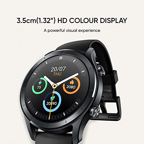 Image of realme Smart Watch R100 | 100+ Watch Faces | 1.32 Inch HD Color Display | Long Lasting Battery Life | Auto Activity Tracker | Round Stylish Design | Bluetooth Calling & Sync Contacts | Black Color