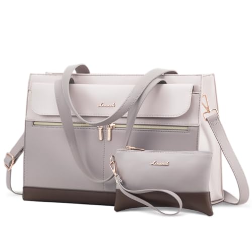 Image of LOVEVOOK Laptop Bag for Women 15.6 Inch Tote Work Professional Leather Computer Briefcase Waterproof Handbag Shoulder Large Capacity Business Teacher Office Crossbody Purse