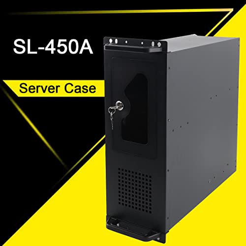 Webtb 4U Server Cabinet Case,4U Server Chassis Rackmount Server Case 7 X Pci Slot Rackmount 4U Server Chassis Lockable With Key, 7 X 3.5 Hdd Drive Bays Sl-450A, Compatible With 80Mm Fan, 450X430X177Mm #TOP1
