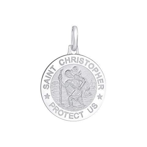 Jewelry by Debbie 925 Sterling Silver Saint Christopher Charm Pendant Patron Saint of Travelers, Made in Italy (15) Cover