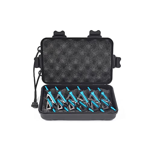 12 Stück Bogenschießen Jagd Jagdspitzen Pfeilspitzen, 100 Körner Outdoor Pfeilspitze Einschraubspitzen mit tragbarer Jagdspitzen Box aus Kunststoff für Compoundbogen und Armbrust