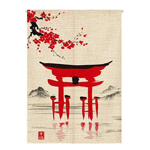 Maya Star Cortina de entrada estilo japonés Noren con pintura de tinta,...