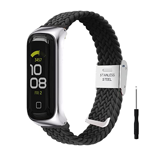 Nylon Armbänder für Samsung Galaxy Fit 2 Armband Nylon Stoff Uhrenarmbänder für Samsung Galaxy Fit 2 Metall Verstellbarem Verschluss Ersatzband Kompatibel mit Samsung Galaxy Fit 2 (B) Cover