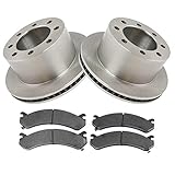 TRQ Dually Rear Brake Rotor & Ceramic Metallic Pad Set for 03-10 Express Savana Van