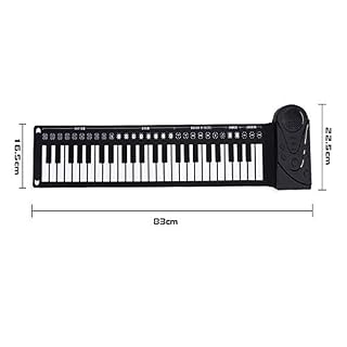 ChengBeautiful Piano À Main 49-clé Pliant Piano Roll Silicone PORTATIVES Piano Roll Débutant Piano électronique for Les Enfants (Couleur : Black, Size : 83×22.5cm) - Les Beatles, Paul McCartney, John Lennon, RIngo Starr, George Harrison ChengBeautiful Piano À Main 49-clé Pliant Piano Roll Silicone PORTATIVES Piano Roll Débutant Piano électronique for Les Enfants (Couleur : Black, Size : 83x22.5cm) – Image 5