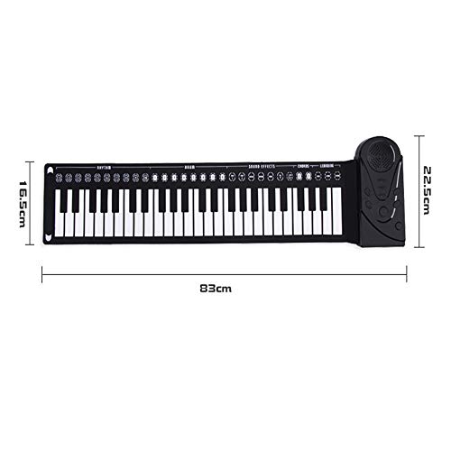 ChengBeautiful Piano À Main 49-clé Pliant Piano Roll Silicone PORTATIVES Piano Roll Débutant Piano électronique for Les Enfants (Couleur : Black, Size : 83×22.5cm) - Les Beatles, Paul McCartney, John Lennon, RIngo Starr, George Harrison ChengBeautiful Piano À Main 49-clé Pliant Piano Roll Silicone PORTATIVES Piano Roll Débutant Piano électronique for Les Enfants (Couleur : Black, Size : 83x22.5cm) – Image 6