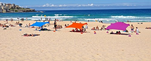 ZiggyShade Family Beach Sunshade – Lightweight Sun Shade Tent with Sandbag Anchors & 4 Free Pegs | UPF50+ UV Quality Lycra Fabric | Large & Portable | Canopy for Parks & Outdoor