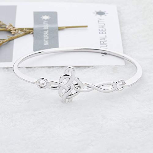 WSNANG Celtic Knot Cross Open Bangle Bracelet Religious Infinity Love Irish Celtics Jewelry Gift for Women(Celtic Knot RG)2