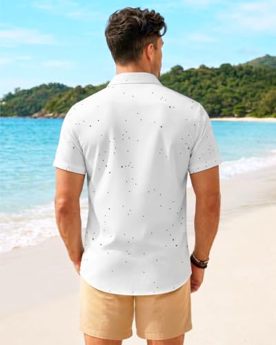 Image of 99TIMORO Fathers Film Button Down Shirt for Men, Funny Hawaiian Short Sleeve Top, Summer Beach Gifts