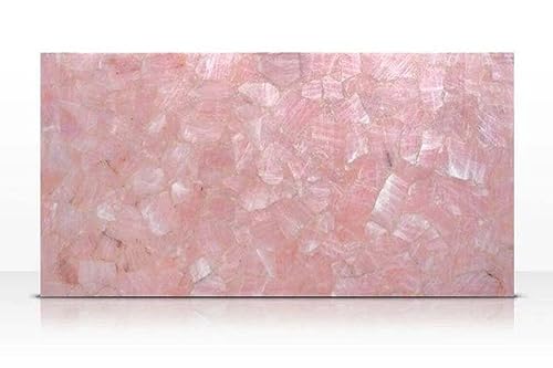 Mesa de centro de cuarzo rosa, mesa de cuarzo hecha a mano, mesa auxiliar de cuarzo rosa, placa de cocina de cuarzo rosa, 45,7 x 91,4 cm