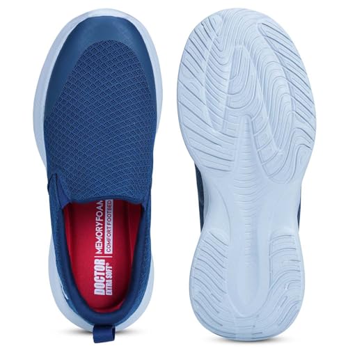 Image of DOCTOR EXTRA SOFT Men's Running & Walking Shoes| Lightweight Comfortable Slip-On Sports Sneakers, Memory Foam Cushion, Breathable Mesh, Anti-Slip Flexible Gym Training Gents Boys D-2011