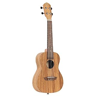 ORTEGA Ukulélé Concert Gaucher Série Timber – Zebrawood Naturel + Housse luxe (RFU11Z-L) - Les Beatles, Paul McCartney, John Lennon, RIngo Starr, George Harrison