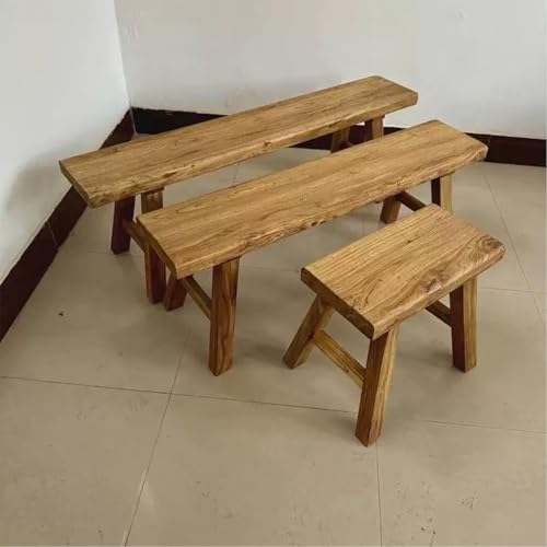 Banco largo de madera para cocina y comedor de diseño rústico 7