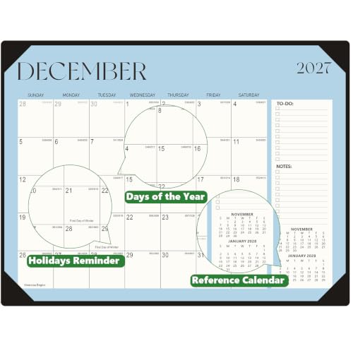 Image of Desk Calendar 2026-2027 with Desk Mat, 18-Month Large 22 inch x 17 inch Desk Pad Calendar from Jul 2026 to Dec 2027, Seasonal Theme Desktop Monthly Calendar for Home Office School