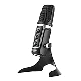 Aokeo Warrior USB Condenser Microphone with Echo Effect, Compatible with Laptop, Windows Computers, MacBook for Recording, YouTube, Podcasting, Skype, Chatting, Streaming, Twitch, PUBG, Etc(Silver)