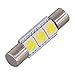 NAKOBO White 29mm Festoon Led Bulb 3-SMD 5050 Chipsets 6614F 6612F for Car Interior Vanity Mirror Sun Visor Lights Pack of 4