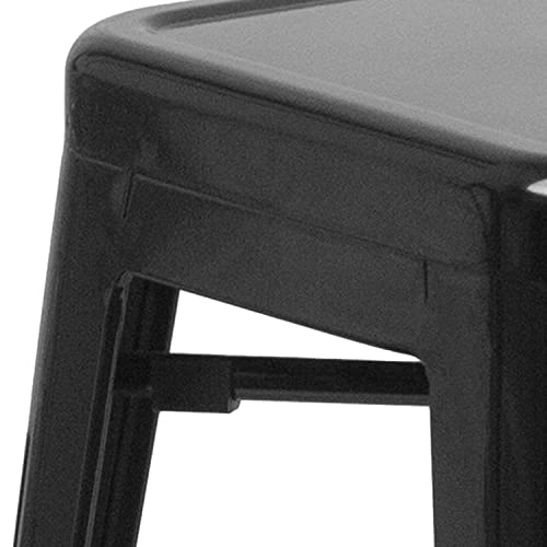Flash Furniture Commercial Grade 30" High Backless Black Metal Indoor-Outdoor Barstool With Square Seat #TOP4