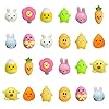 24 PCS Easter Mochi Squishy Toys Stress Relief Squishies for Kids Boys Girls Toddlers Easter Basket Stuffers Egg Fillers Gifts Party Favors