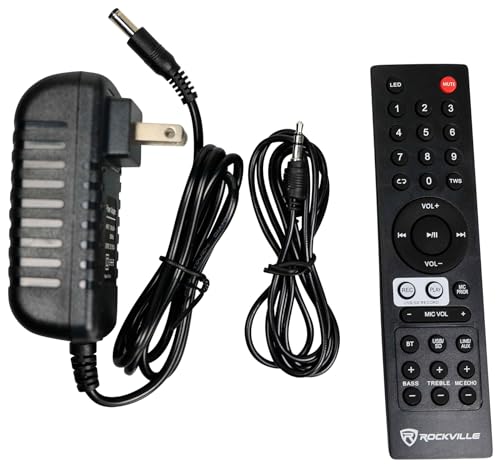 Rockville BASS Party 8 Bundle: Dual 8 in Portable Battery Powered Bluetooth LED Karaoke Speaker, RMC-XLR Wired Microphone with Cables, iStand 20 Tablet/Smartphone Tripod Stand, 3-Items
