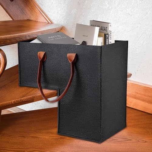 SPERMUOY Treppenkorb,Treppenkorb stufenkorb Treppen Organizer Korb,Treppenkorb mit Griffen Stufenkorb Treppen Organizer mit Griffen,Faltbarer L-Form Stufenkorb für Wäsche, Spielzeug, Wohnkultur