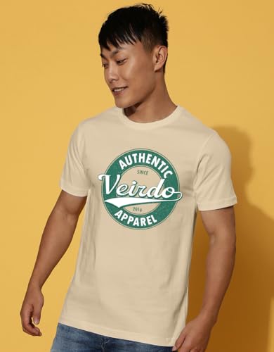 Image of Veirdo Men's T-Shirt Regular Fit Round Neck Pure Cotton Half Sleeve Graphics Printed T-Shirt Different Size Range S to 2XL