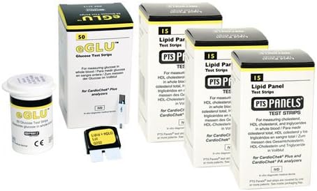 PTS Diagnostics 2729 Chol/Glu Panel 15 Lipid Test Strips, 15 eGLU Strips, 15 Lipid Test Strips, 15 eGLU Strips