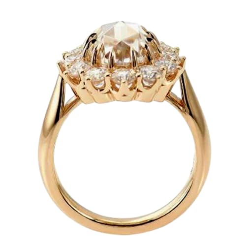 Bague de mariage moissanite ronde : fini les bijoux ternes avec l'éclat de l'argent plaqué or 14k