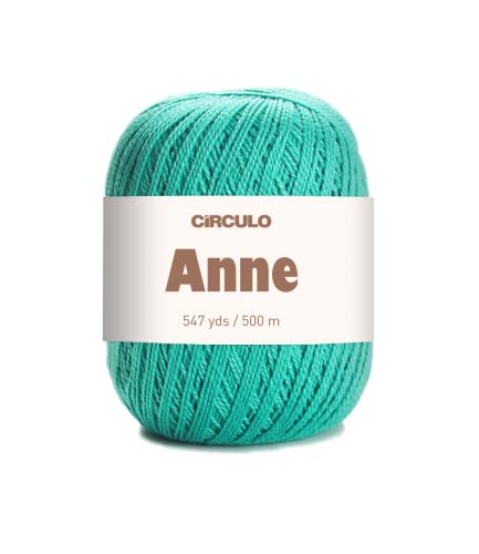 Image of CIRCULO Anne Yarn for Crocheting & Knitting, 100% Mercerized Brazilian Virgin Cotton, Soft Fingering Weight, 547 Yds, 5.19 Oz - Color 5556 Tiffany