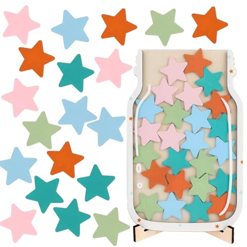 Star Reward Jar Reward Incentive Jar with Stars Good Behaviour Chart Reward Pot Pink Reward Incentive Jar with Stars Star Jar Reward System for Home School Classroom Teacher Parent