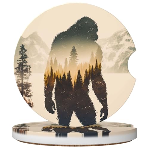 50% Off Bigfoot Car Coasters Set – Absorbent & Fun - Image 2