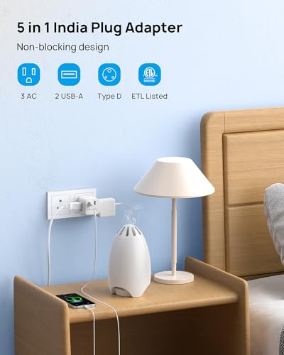 Trond PRIME NANO - TYPE D India To Us Plug Adapter - Us To India Travel Plug Adapter thumb #1