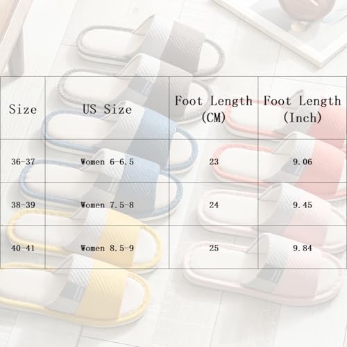 Linen Slippers for Women Japanese Style Summer House Slippers Indoor Lightweight Open Toe Bathroom Slides Soft Sole Sandals for Home Use2