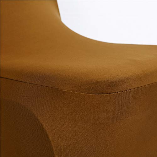 Obstal 20 Pcs Light Coffee Spandex Dining Room Chair Covers For Living Room - Universal Stretch Chair Slipcovers Protector For Wedding, Banquet, And Party #TOP7