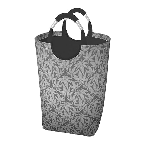 四角い折りたたみ式 マリファナの葉 葉柄 ランドリーバスケット 折り畳み式 洗濯物入れ ランドリーかご 取っ手付き 洗濯かご 洗濯バスケット 脱衣かご 持ち手付き 汚れた衣類バッグ 衣類収納 ランドリー収納 大容量 撥水加工 雑貨収納