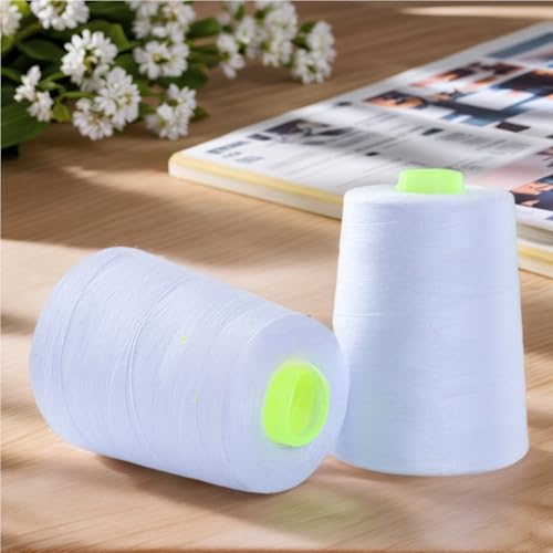 Hilos de coser blancos 4 unidades 7000 yd poliéster miniatura 5