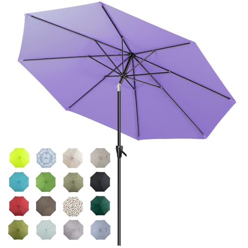 Image of Tempera Patio Market Outdoor Table Umbrella with Auto Tilt and Crank, Large Sun Umbrella with Sturdy Pole & Fade Resistant Canopy, Easy to Set