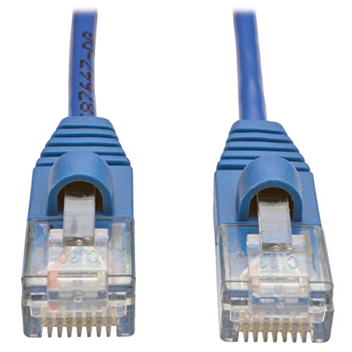 Tripp Lite Cat5e Snagless Molded Slim UTP Patch Cable (M/M), RJ45, Blue, 1 ft. (N001-S01-BL)