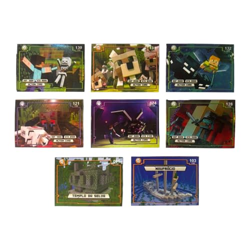 Kit 200 Cards Minecraft Jogo 50 Pacotinhos Figurinhas Para Crianças