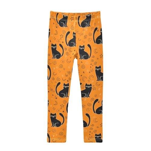 Girls' Leggings Black Cats Orange Kids Yoga Tights Pants 1 Pack 20861742