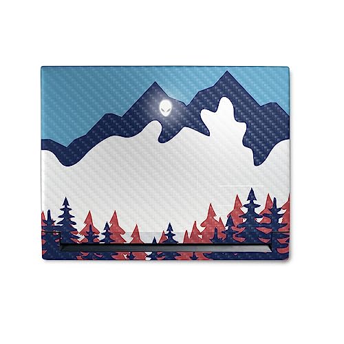 Image of MightySkins Carbon Fiber Skin Compatible with Alienware M18 R1 (2023) Full Wrap Kit - Winter Scape | Protective, Durable Textured Carbon Fiber Finish | Easy to Apply & Change Styles | Made in The USA