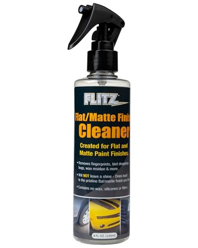 FLITZ Flat Matte Finish Cleaner - 8oz Bottle of USA-Made Vinyl Wrap Spray to Easily Remove Grease, Wax, Dust, & More - Quick Drying Matte Paint Cleaner - Ideal for Cars, Motorcycles