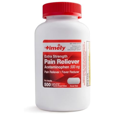 Timely - Extra Strength Pain Relief - Acetaminophen Tablet 500 MG - 500 Count Cover