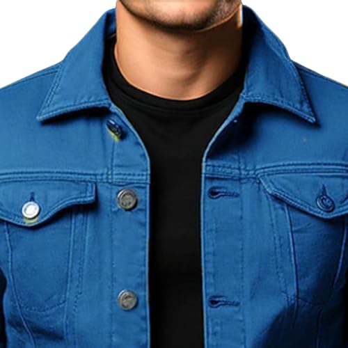 Men's Vintage Distressed Denim Jackets Cotton Lightweight Button Down Jean Jacket Slim Fit Casual Trucker Coats2