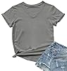 VVNTY Womens V Neck Short Sleeve T Shirts Summer Tops 2025 Casual Loose Tees Trending Now Tshirt (grey1,M) #3