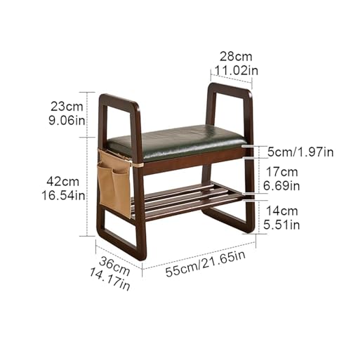 Banc Porte-Chaussures Moderne en Cuir Bois Meuble Rangement