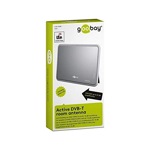 Goobay Antenna Attiva Per Interni Dvb-T Incluso Filtro Lte-4G Grigio - 4