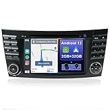  YUNTX Android 12 Autoradio Passt für Mercedes Benz E-Class W211 - KOSTENLOSE Rückfahrkamera & MIC - GPS 2 Din - Unterstützung DAB + / GPS / 4G / WiFi/Bluetooth 5.0 / Mirrorlink/Lenkradkontrolle